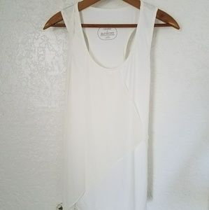 Oiselle white running top with overlay SZ 8